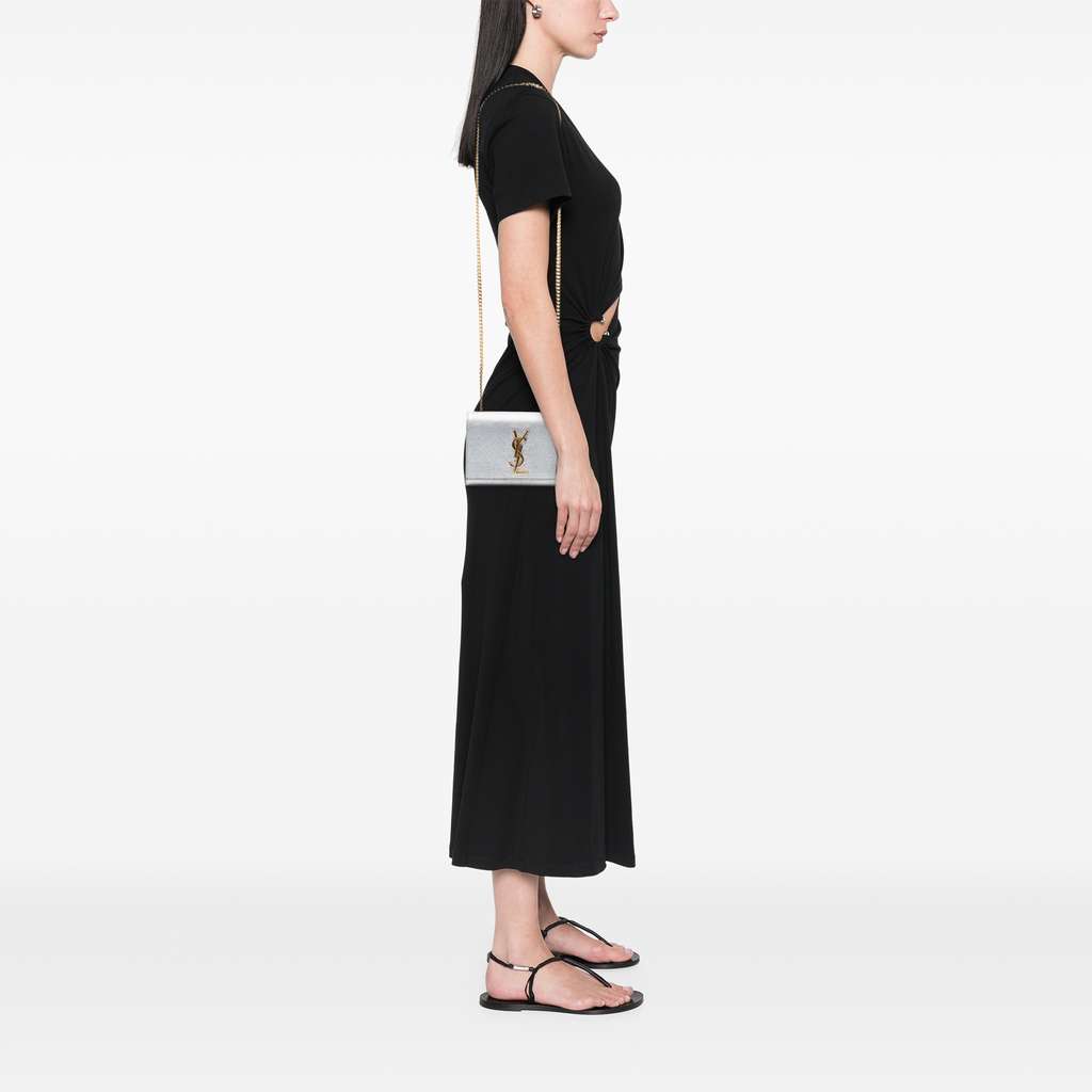 Saint Laurent Small Metallic Calfskin Classic Monogram Kate Crossbody - Detail 2