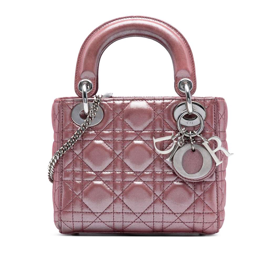 Dior Mini Iridescent Lambskin Cannage Lady Dior