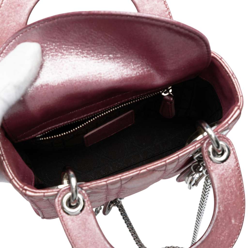 Dior Mini Iridescent Lambskin Cannage Lady Dior - 4