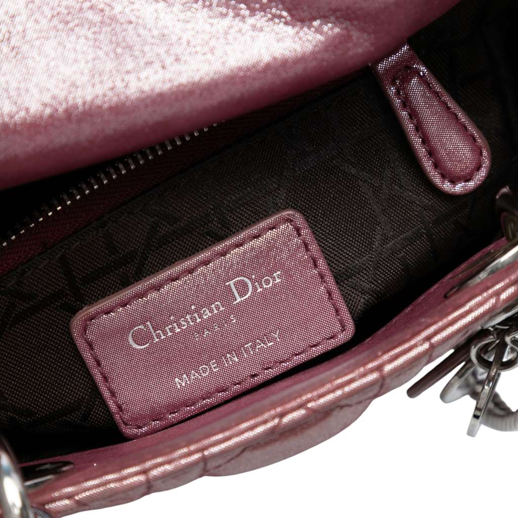 Dior Mini Iridescent Lambskin Cannage Lady Dior - Side view