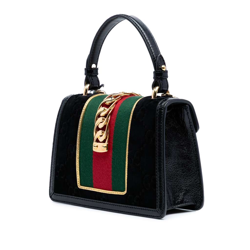 Gucci Mini GG Velvet Sylvie Satchel - Back view