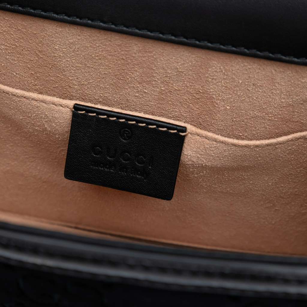 Gucci Mini GG Velvet Sylvie Satchel - Side view