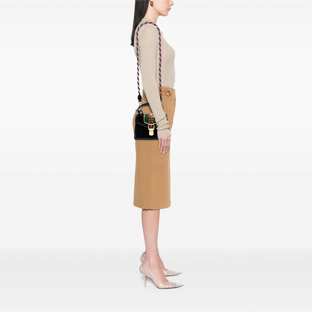 Gucci Mini GG Velvet Sylvie Satchel - Detail 2