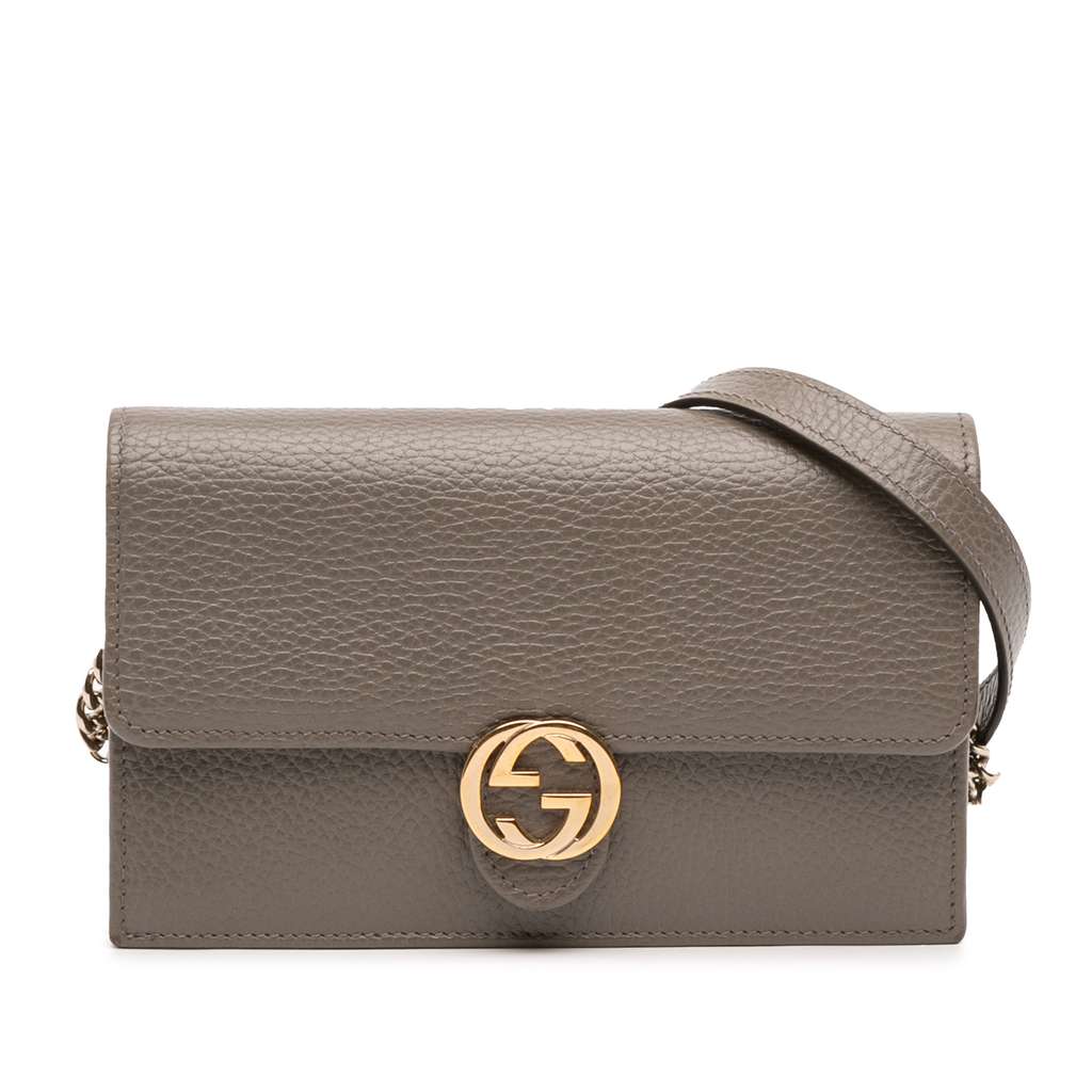 Gucci Interlocking G Dollar Calfskin Wallet on Chain