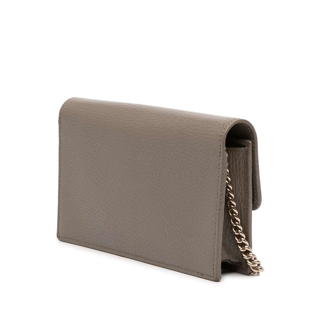 Gucci Interlocking G Dollar Calfskin Wallet on Chain - Back view