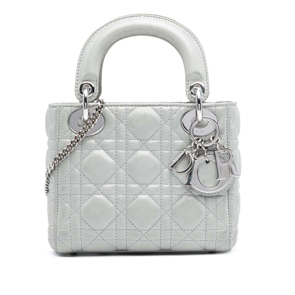 Dior Mini Iridescent Lambskin Cannage Lady Dior