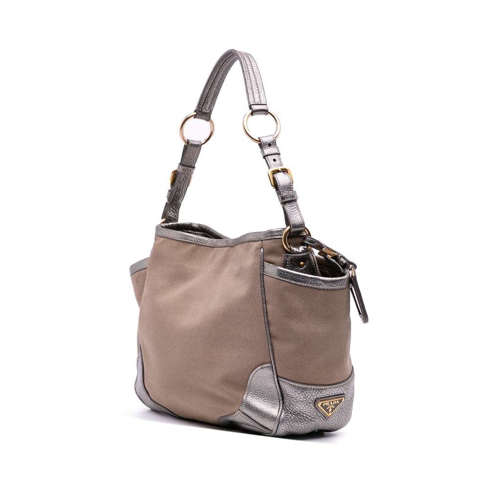 Prada Canvas Canapa Logo Tote - Back view