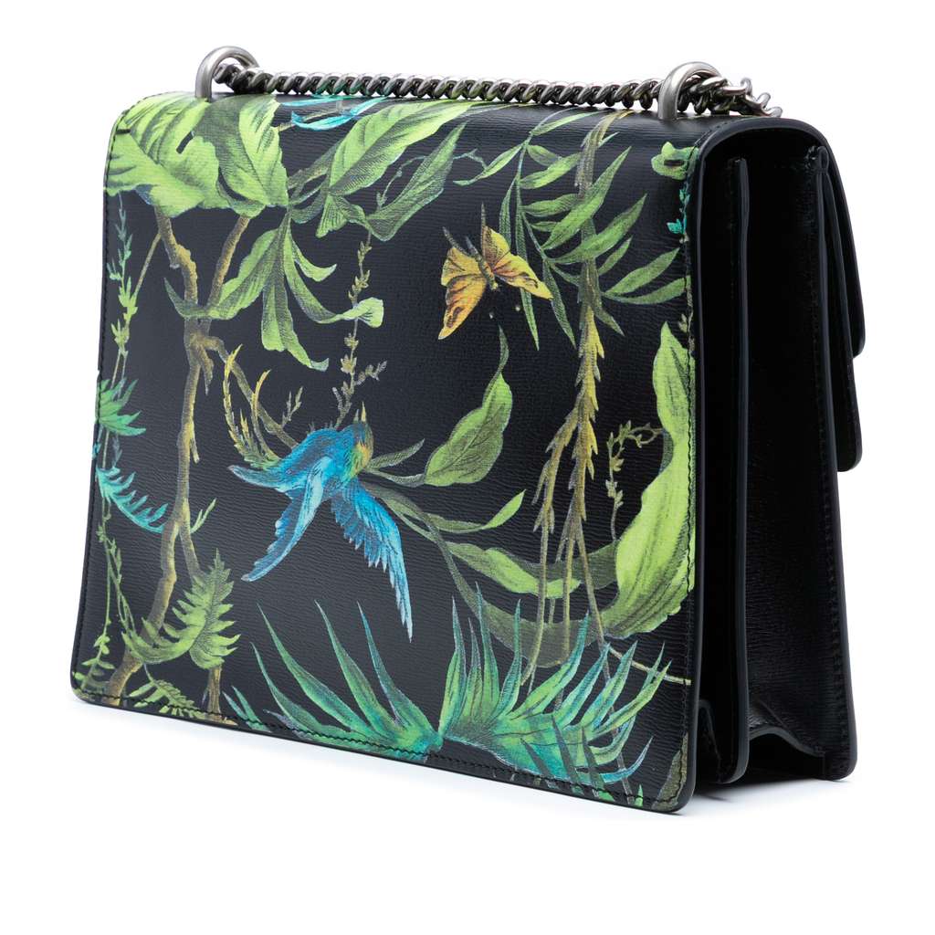 Gucci Medium Leather Tropical Print Dionysus Shoulder Bag - Back view
