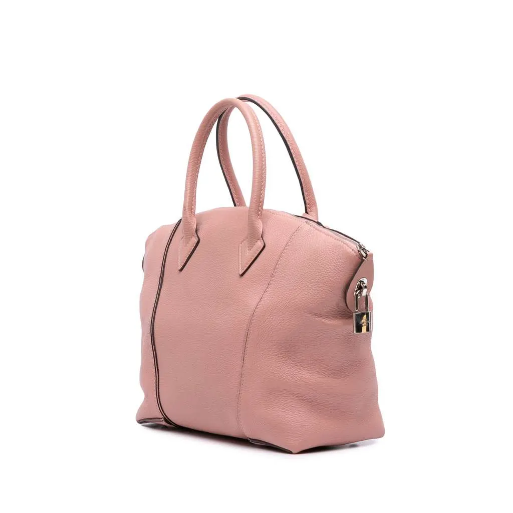 Louis Vuitton Taurillon Soft Lockit MM Pink Leather Very good - Back View