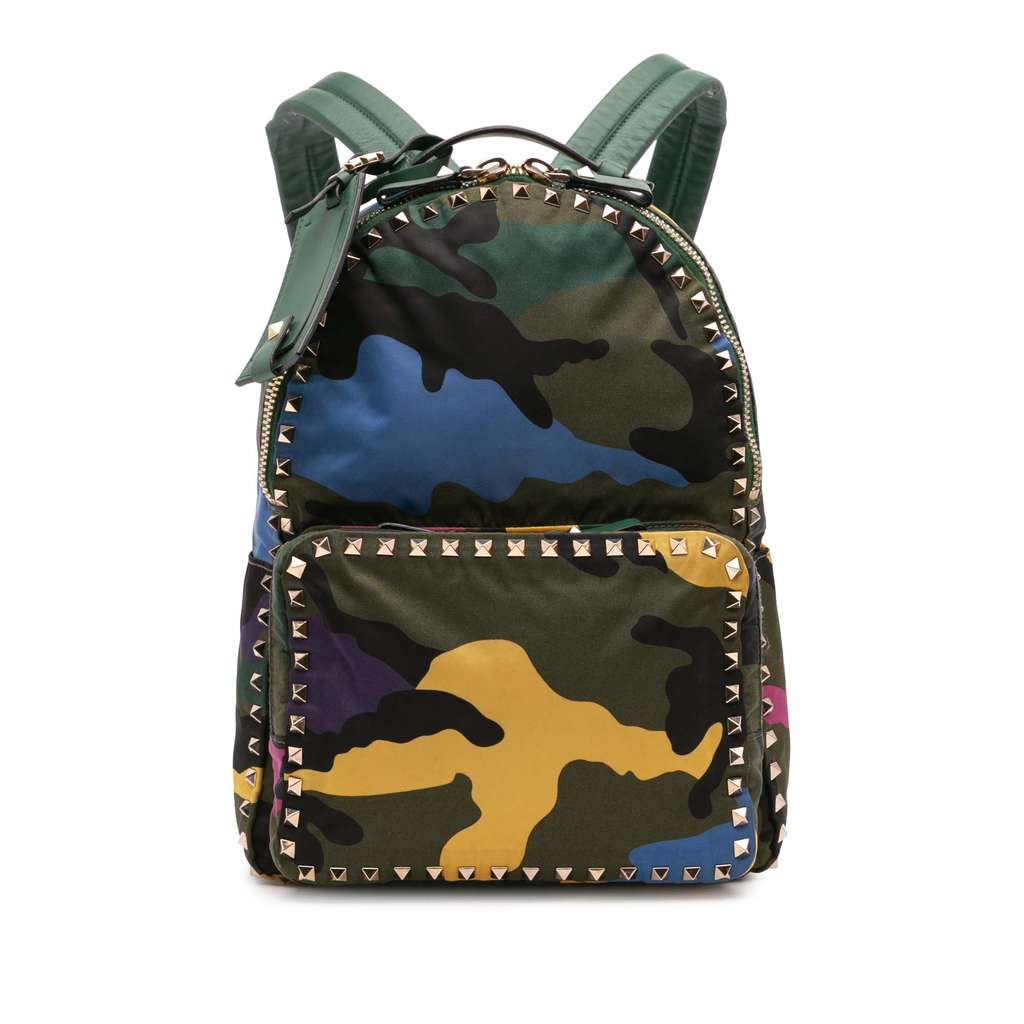 Valentino Printed Nylon Camouflage Rockstud Backpack