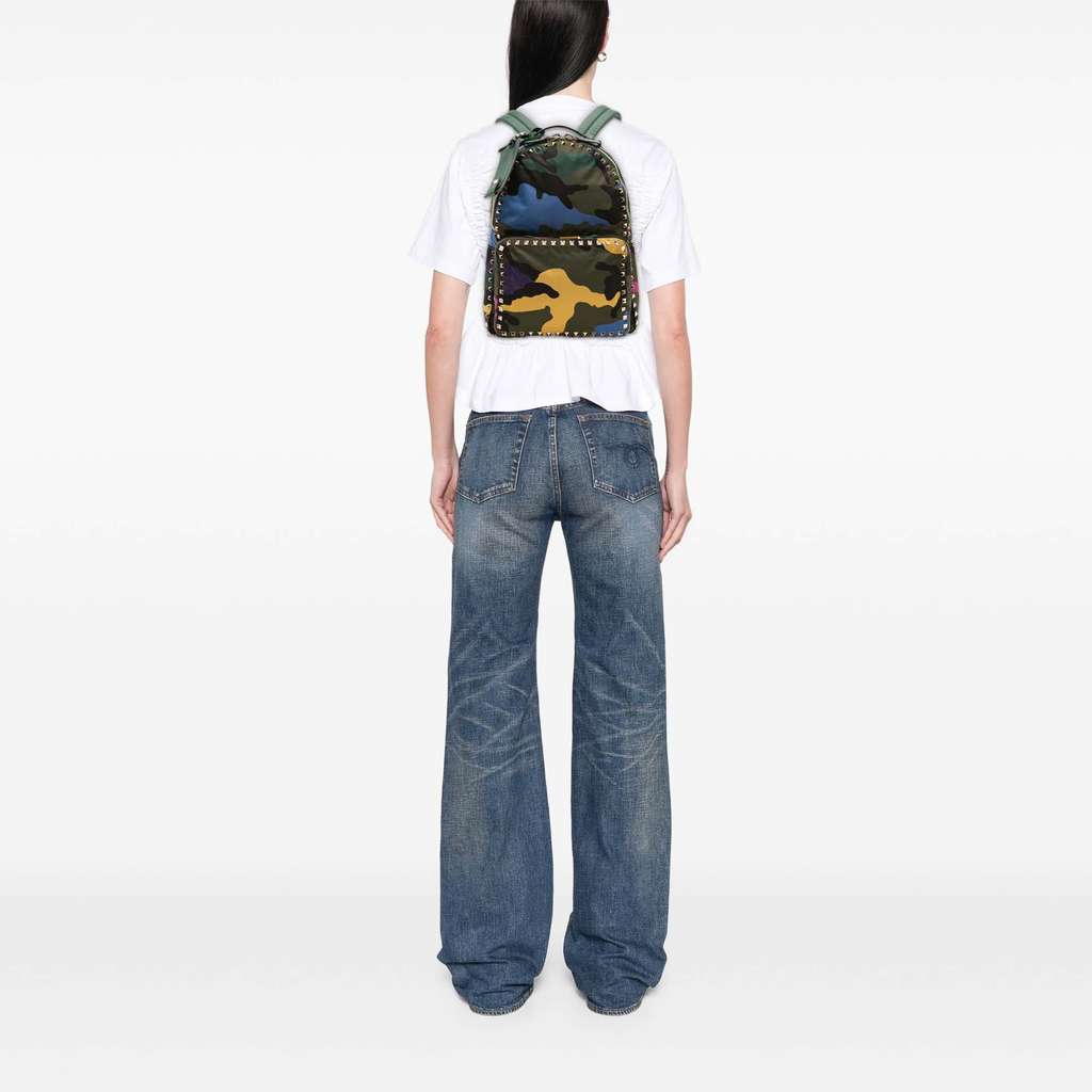 Valentino Printed Nylon Camouflage Rockstud Backpack - Image 14