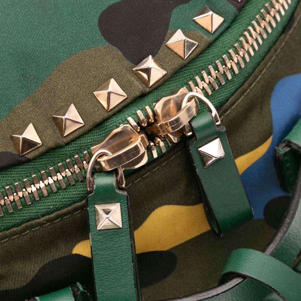 Valentino Printed Nylon Camouflage Rockstud Backpack - Detail 2