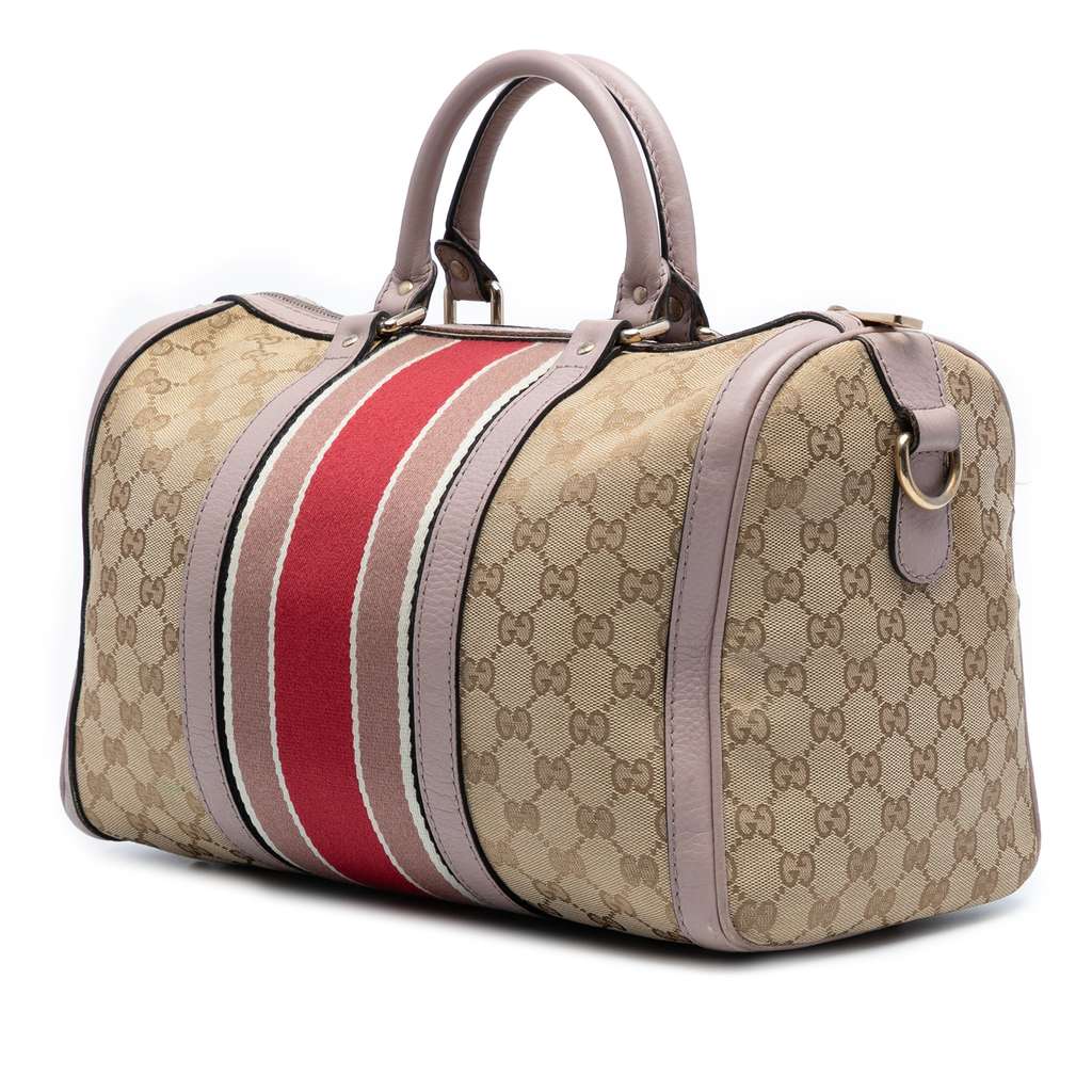 Gucci Medium GG Canvas Web Joy Boston Bag - Back view