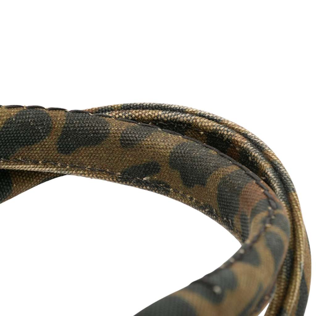 Prada Small Leopard Print Canvas Canapa Satchel - Image 10