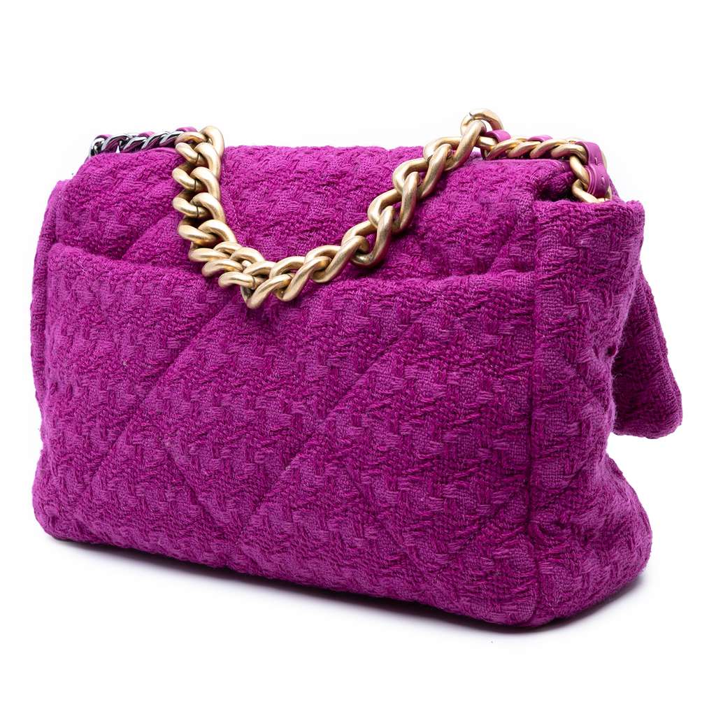 Chanel Large Tweed 19 Flap - Back view