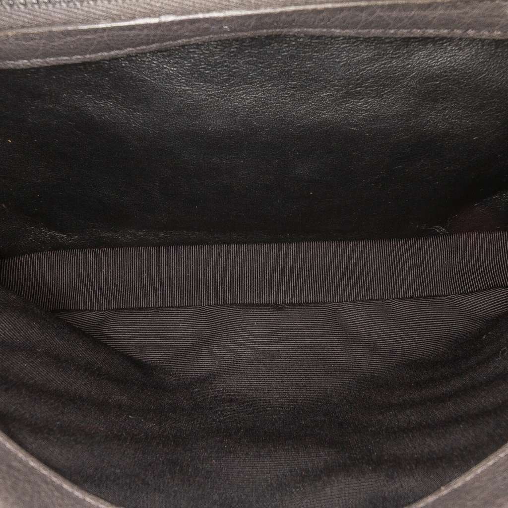 Saint Laurent Medium Chevron Sheepskin Monogram College Satchel - 4