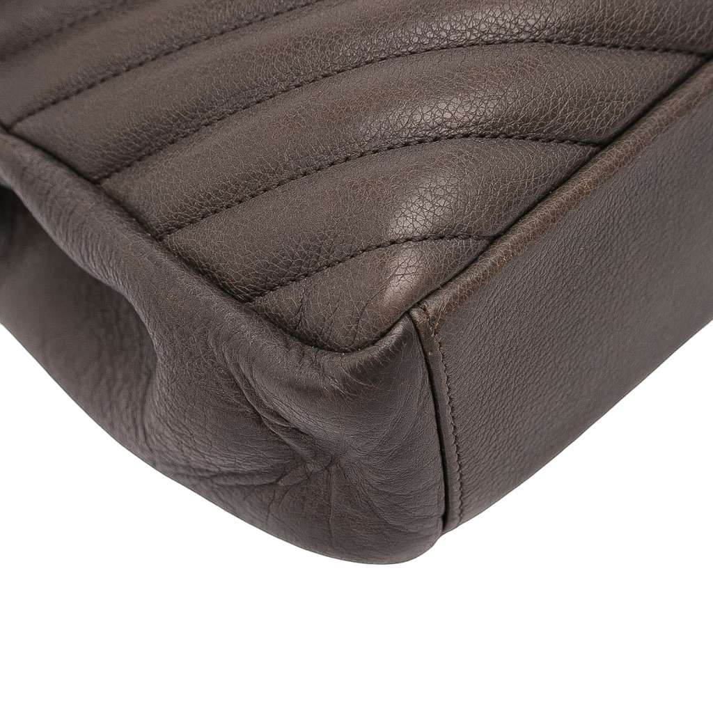 Saint Laurent Medium Chevron Sheepskin Monogram College Satchel - Detail 2