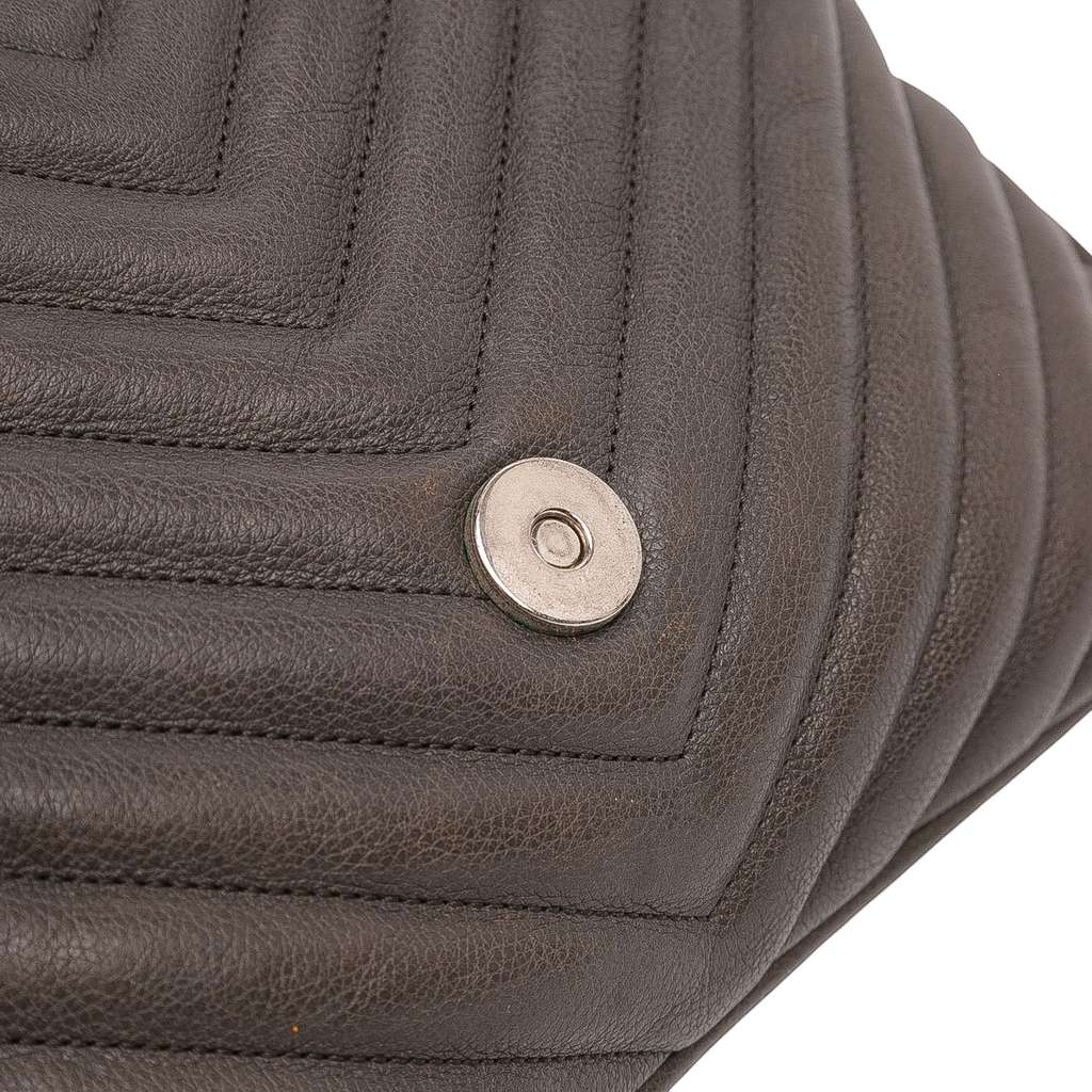 Saint Laurent Medium Chevron Sheepskin Monogram College Satchel - Image 12