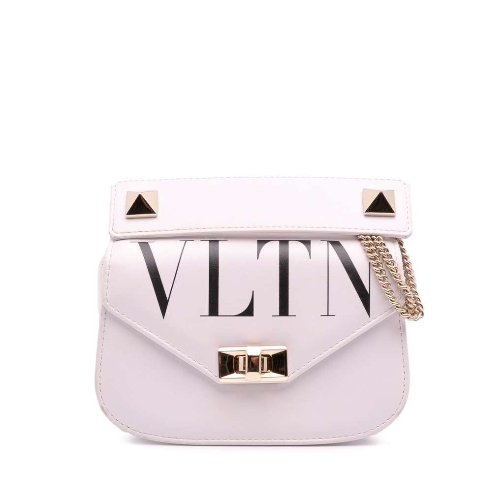 Valentino Small Leather VLTN Chain Crossbody