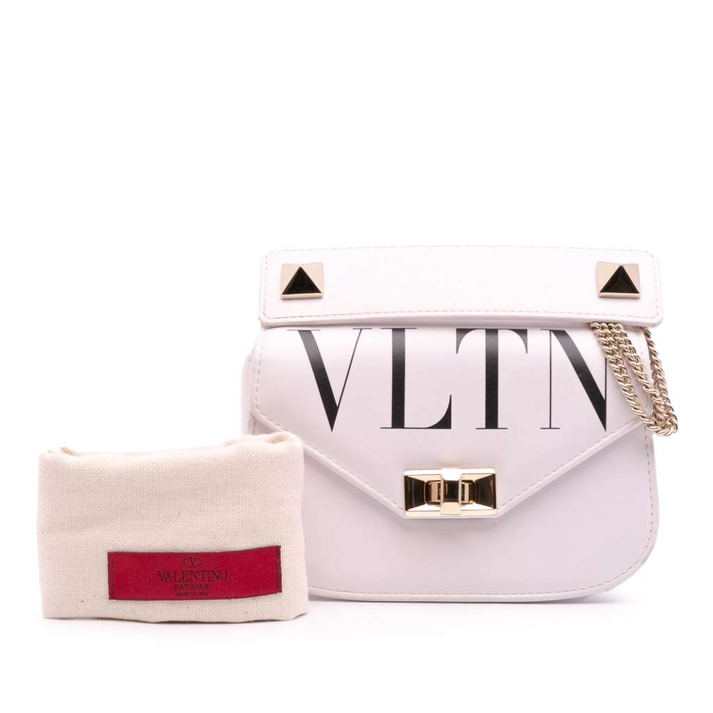 Valentino Small Leather VLTN Chain Crossbody - Image 15