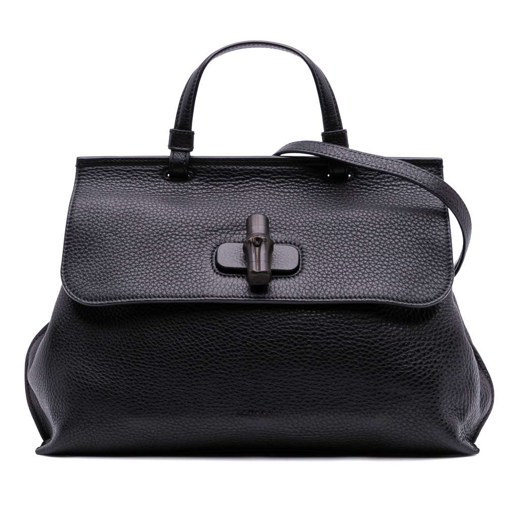 Gucci Medium Leather Bamboo Daily Satchel