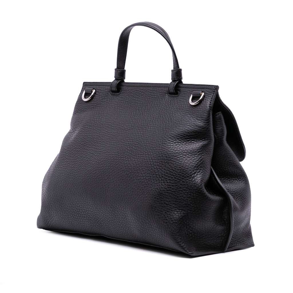 Gucci Medium Leather Bamboo Daily Satchel - Back view