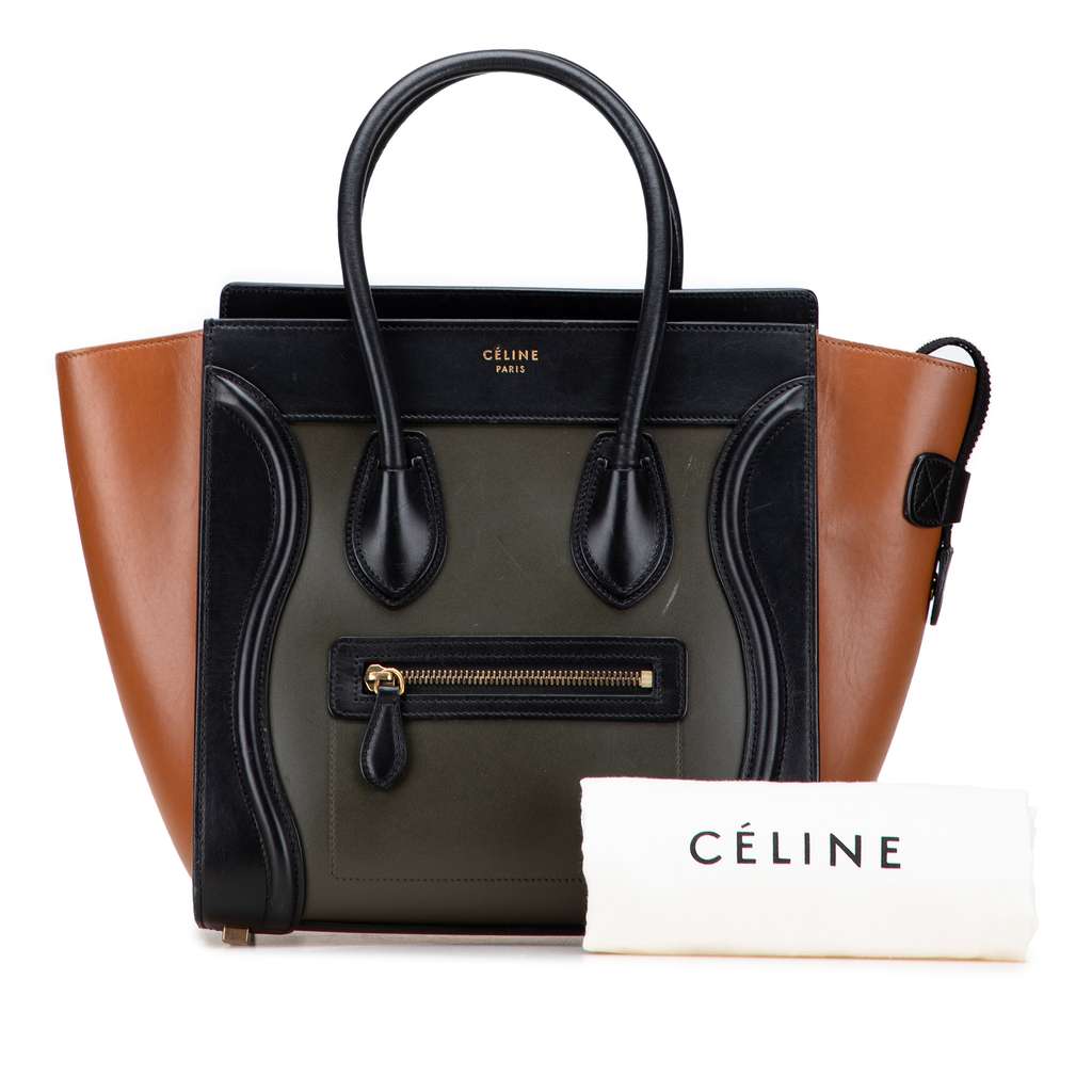 Celine Micro Tricolor Leather Luggage Tote - Image 13