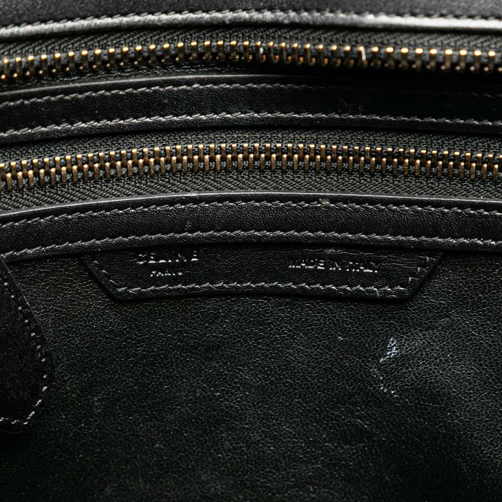 Celine Micro Tricolor Leather Luggage Tote Brown Leather Good - Box View