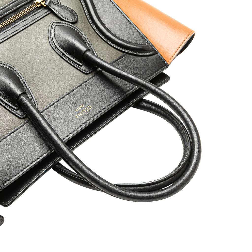 Celine Micro Tricolor Leather Luggage Tote - Detail 2