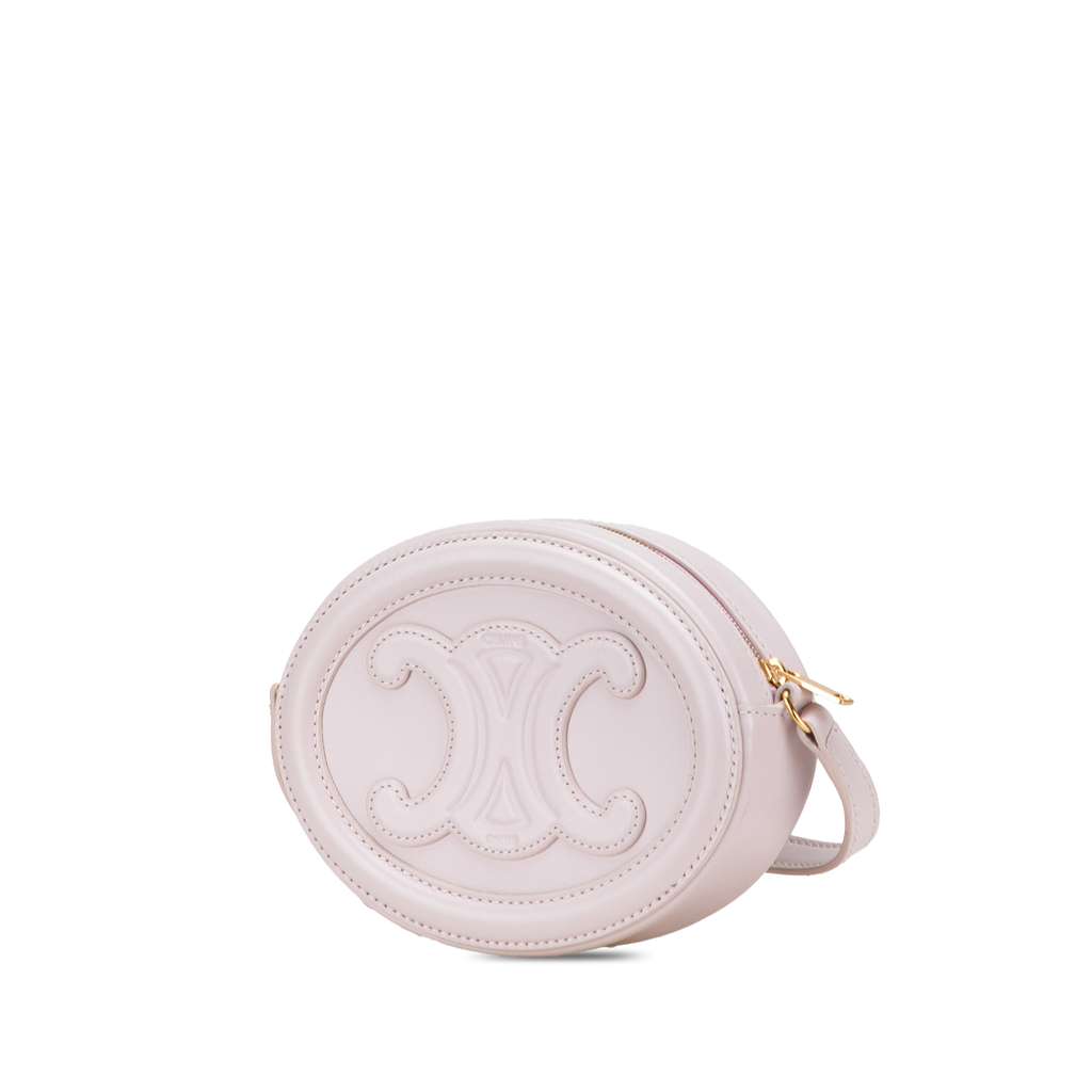 Celine Small Calfskin Cuir Triomphe Oval Crossbody - Back view