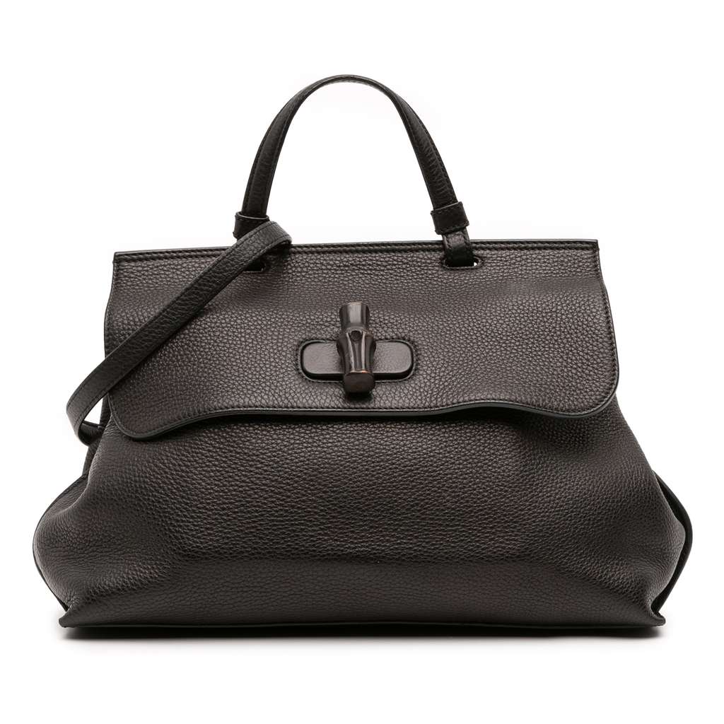 Gucci Medium Leather Bamboo Daily Satchel