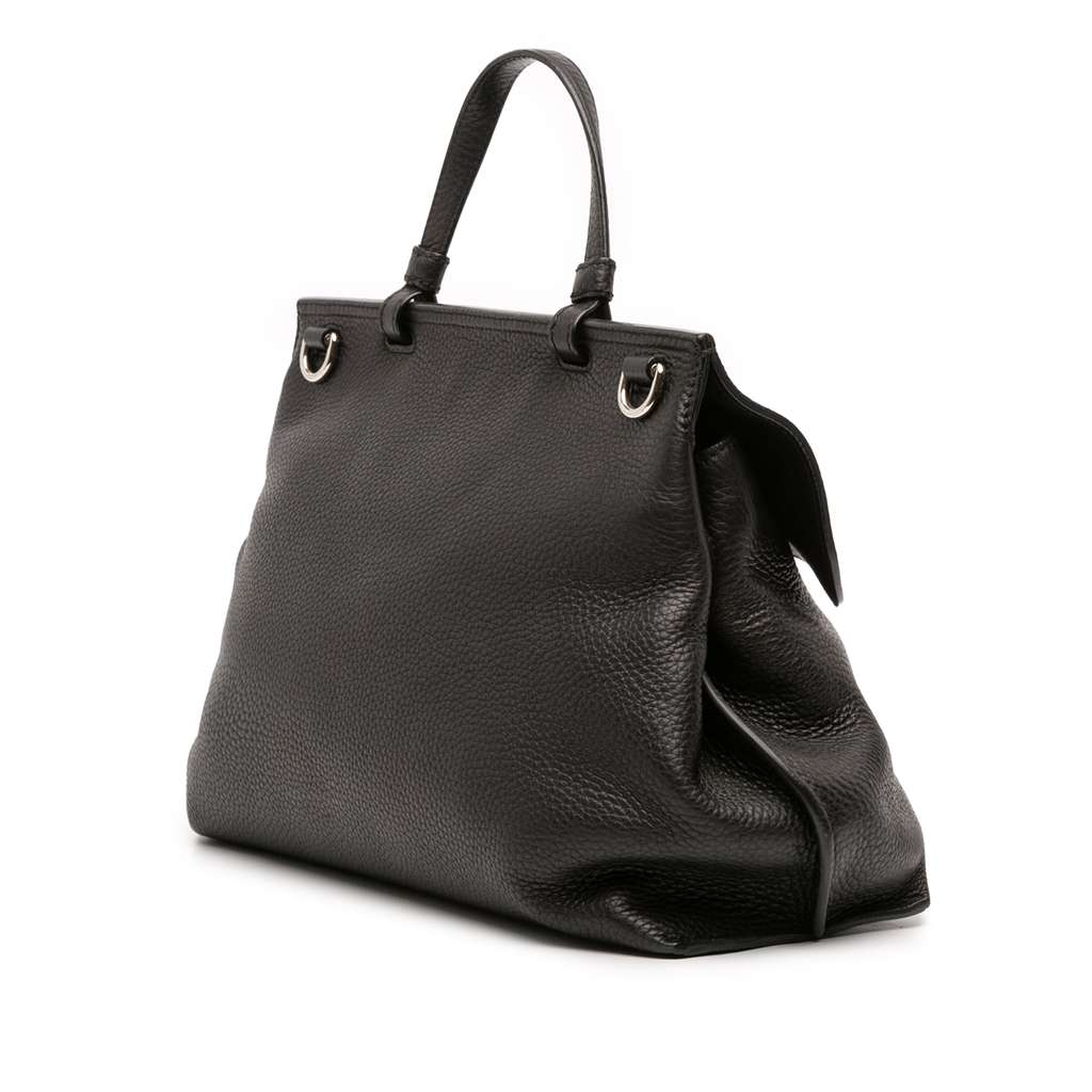 Gucci Medium Leather Bamboo Daily Satchel - Back view