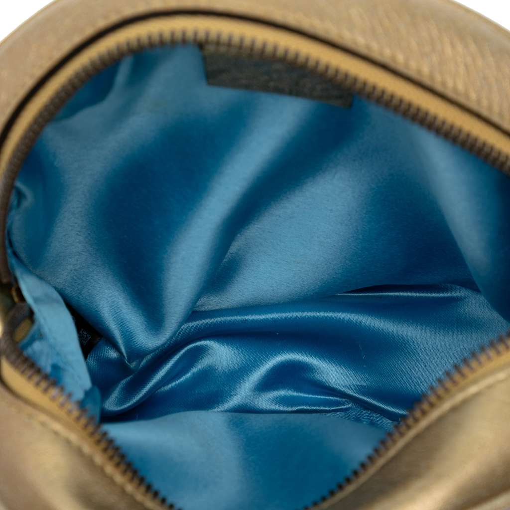 Gucci Mini GG Marmont Matelasse Metallic Leather Round Crossbody - 4