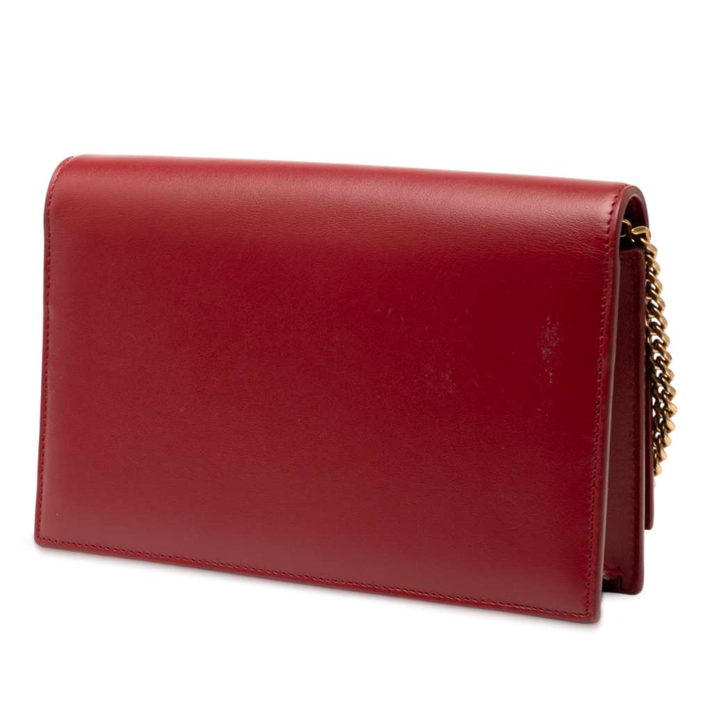 Saint Laurent Calfskin Heart Studded Classic Monogram Kate Tassel Wallet on Chain - Back view