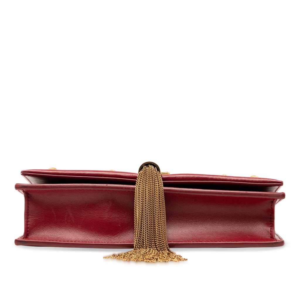Saint Laurent Calfskin Heart Studded Classic Monogram Kate Tassel Wallet on Chain - Image 6