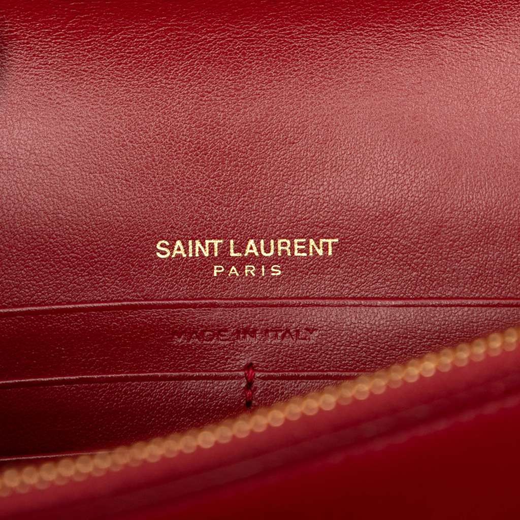 Saint Laurent Calfskin Heart Studded Classic Monogram Kate Tassel Wallet on Chain - Side view