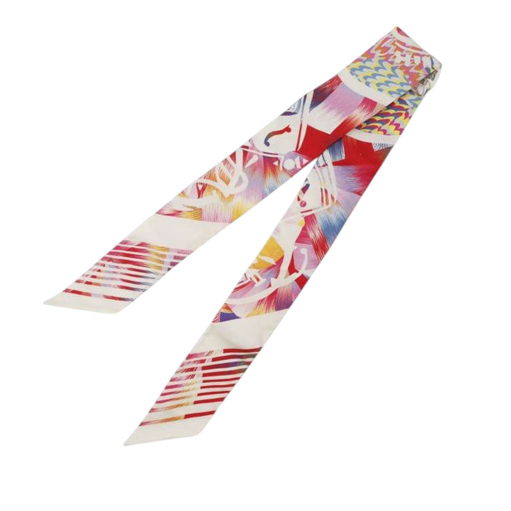 Hermès Ex Libris Marble Silk Twilly Scarf - Back view