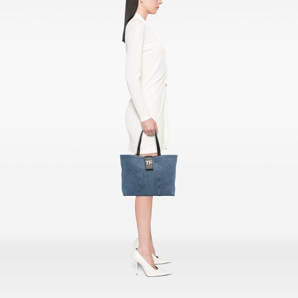Tom Ford Small Denim TF Tote - Image 13
