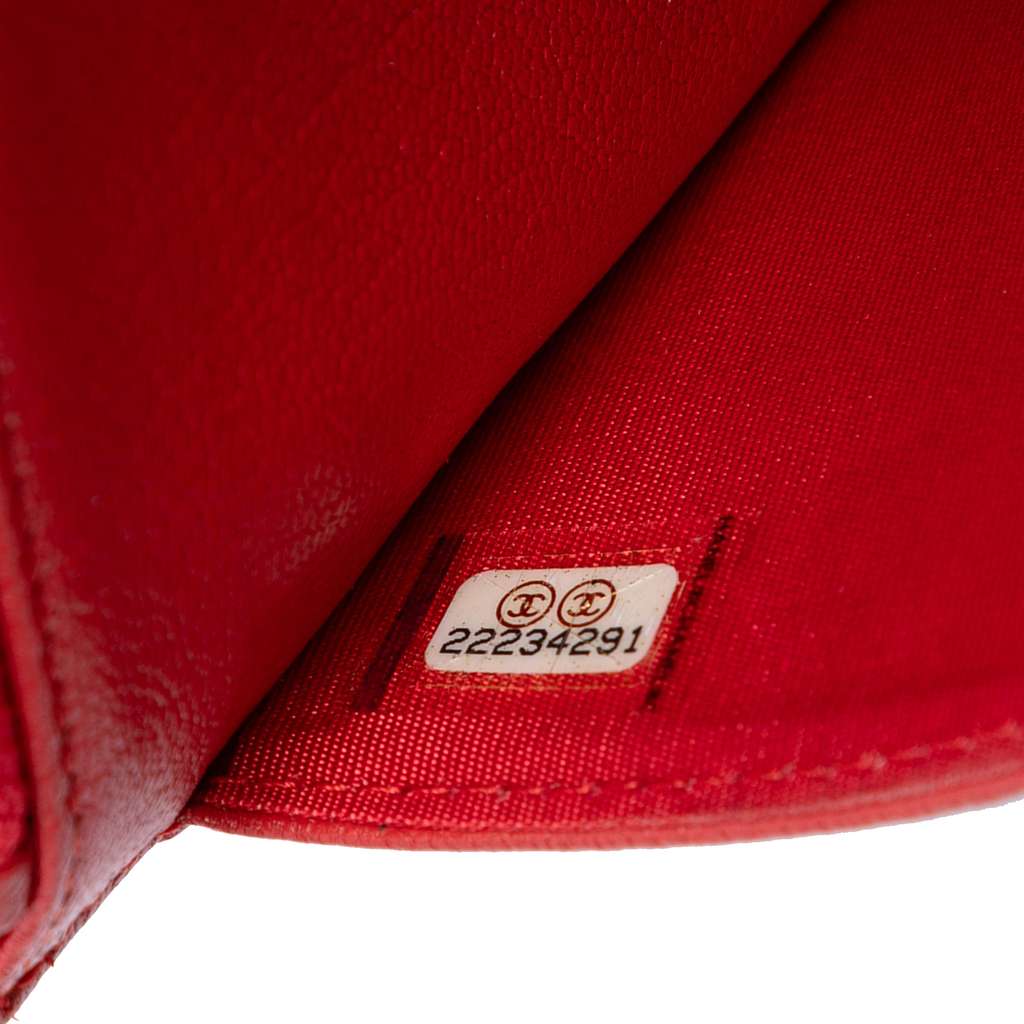 Chanel Quilted Goatskin Diagonal Wallet On Chain - Side view