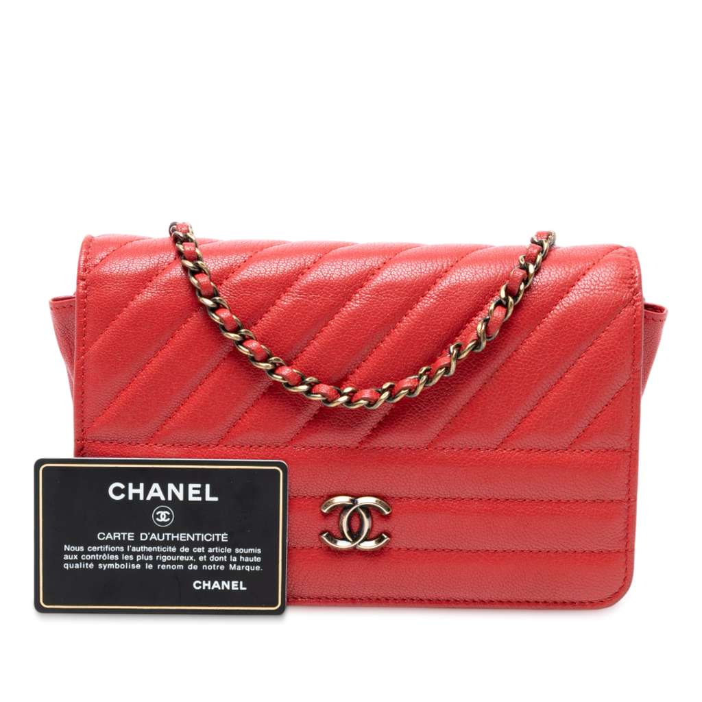 Chanel Quilted Goatskin Diagonal Wallet On Chain - Image 10