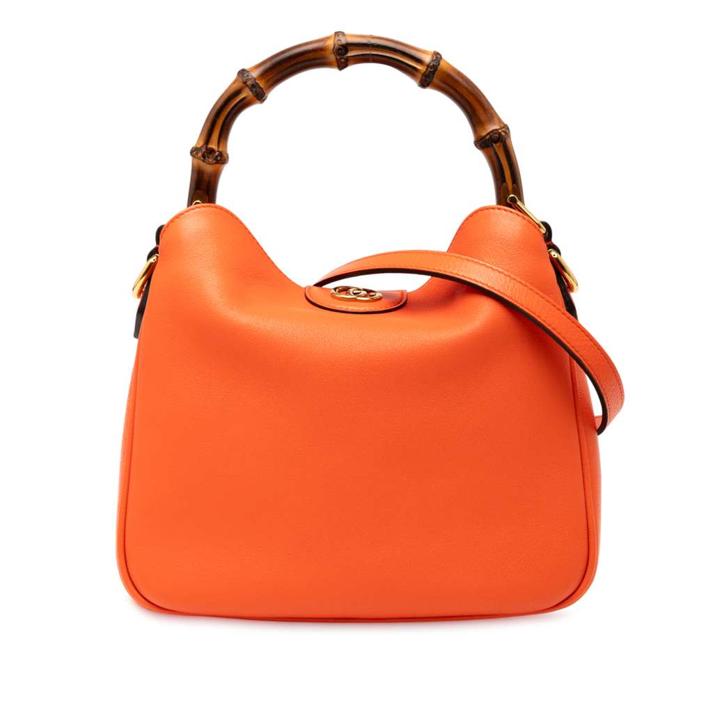 Gucci Small Leather Bamboo Diana Satchel