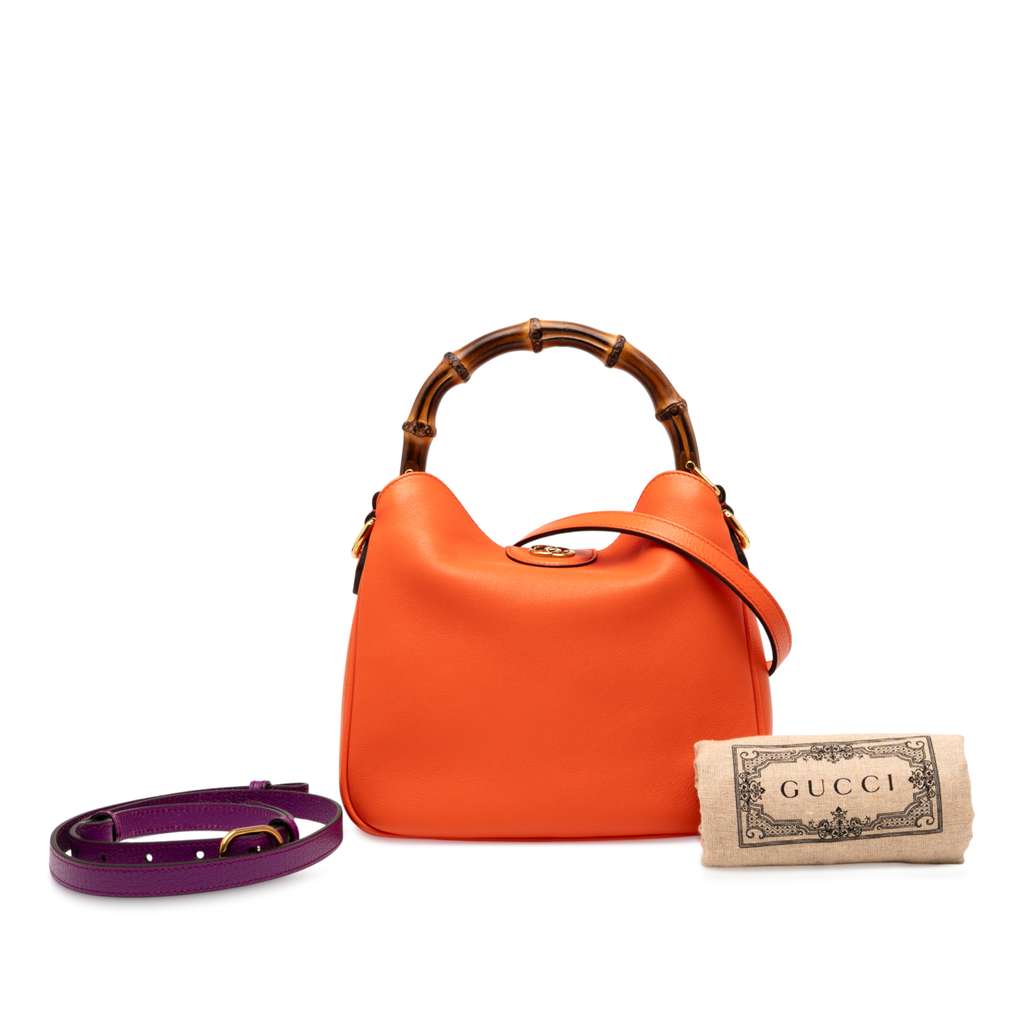 Gucci Small Leather Bamboo Diana Satchel - Image 10