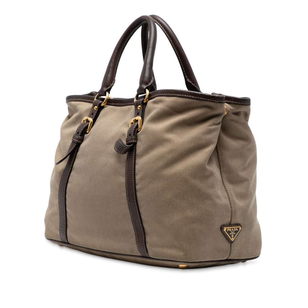 Prada Canvas Canapa Logo Satchel - Back view