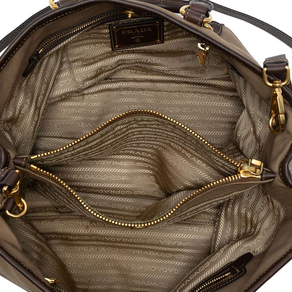 Prada Canvas Canapa Logo Satchel - Side view