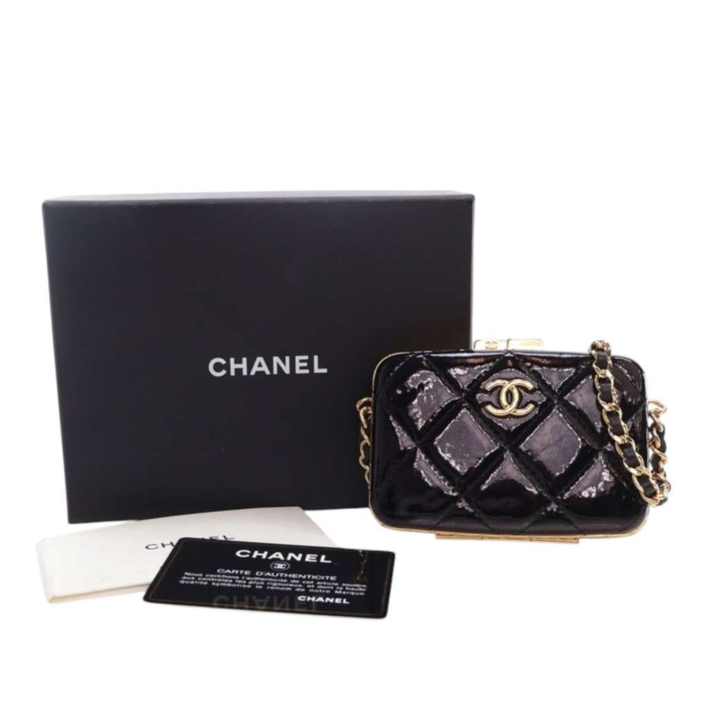 Chanel Small Glazed Goatskin Box With Chain - Image 14