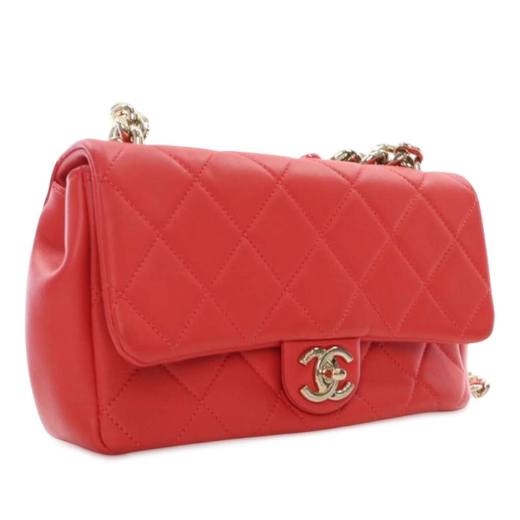 Chanel Small Lambskin Elegant Chain Single Flap - Back view