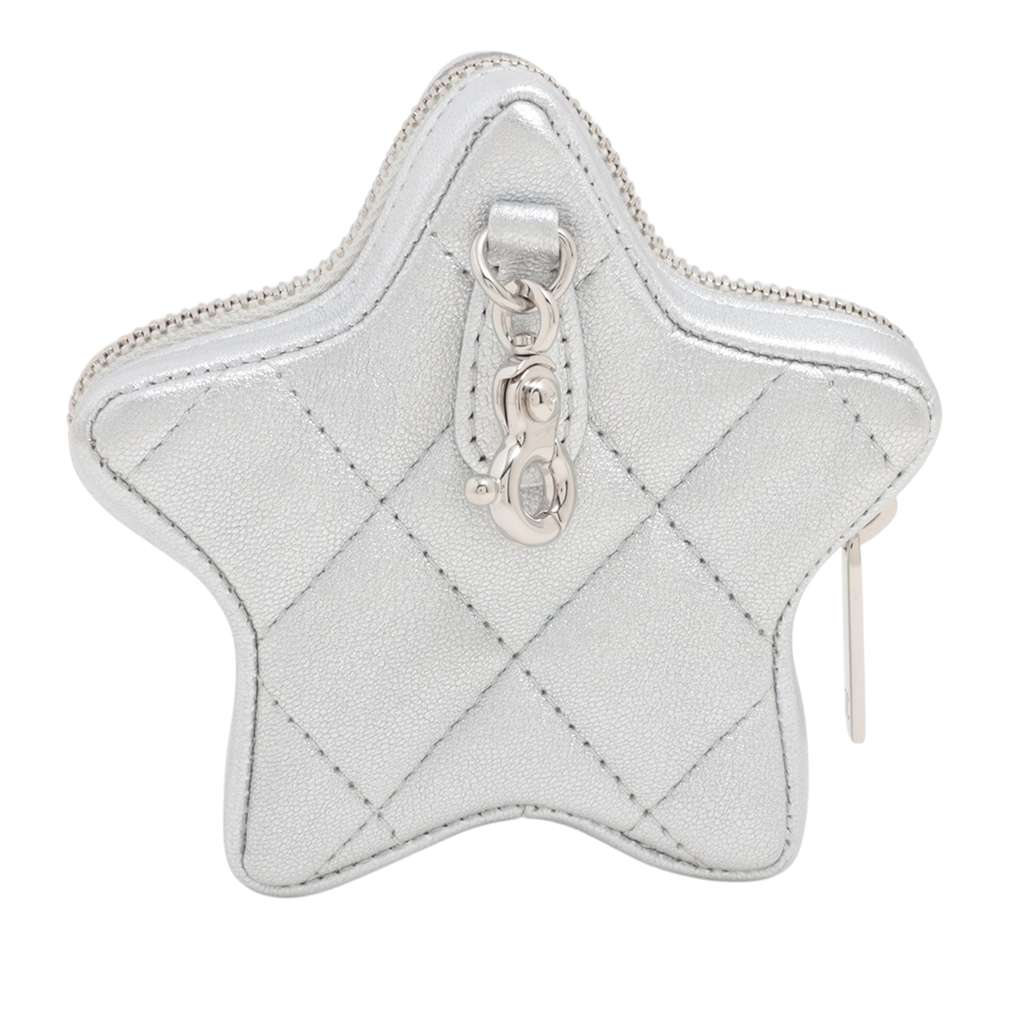Chanel Metallic Lambskin Walk Of Fame Star Clip On Coin Purse - Back view