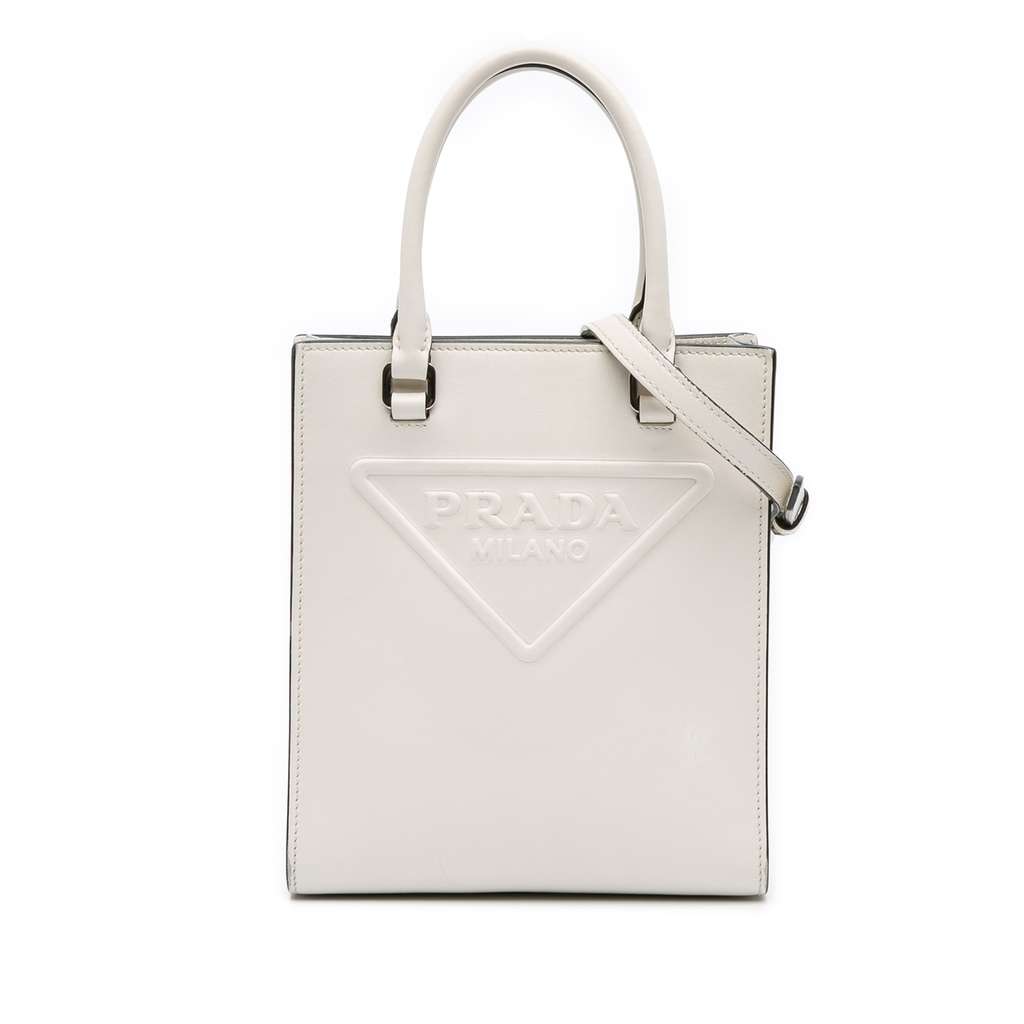 Prada Mini Soft Calf Logo Drill Satchel
