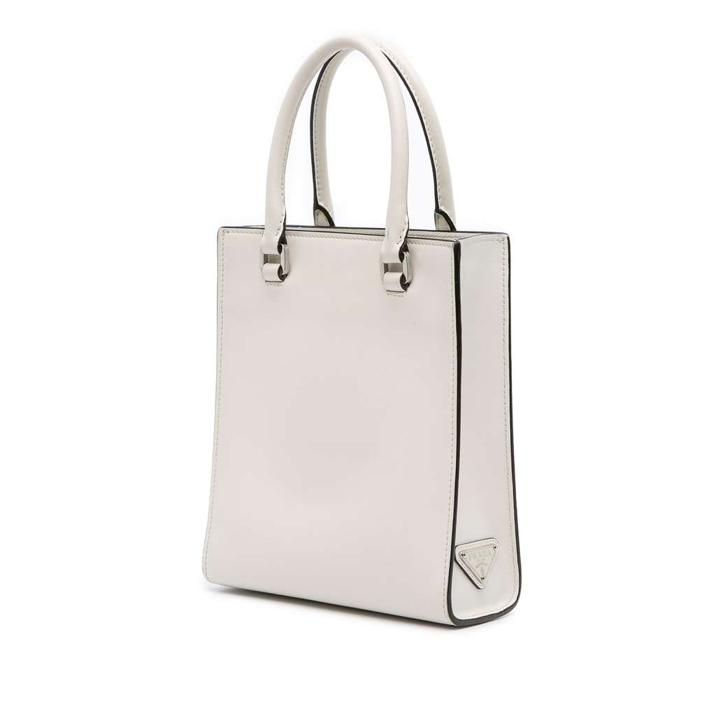 Prada Mini Soft Calf Logo Drill Satchel - Back view