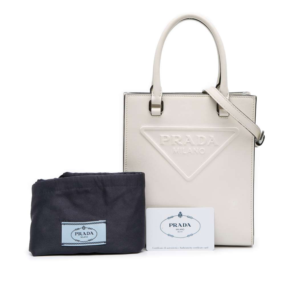 Prada Mini Soft Calf Logo Drill Satchel - Image 11